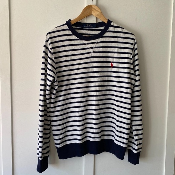 Ralph Lauren Other - Polo Ralph Lauren Sweatshirt Jumper Top Striped Navy Blue White Size Medium